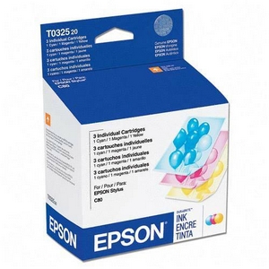 Epson T032520 (Epson 32) Yellow, Magenta, Cyan OEM Inkjet Cartridge (3-Color Multipack)