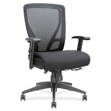 Lorell Fabric Seat Mesh Mid-back Chair