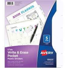 Avery Write & Erase Pocket Plastic Dividers