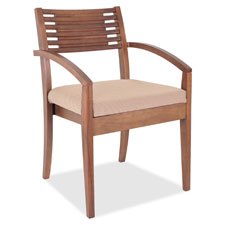 Lorell Beige Cushioned Seat Wood Frame Guest Chair
