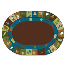 Carpets for Kids Learning Blocks Nature Oval Rug