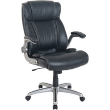 Lorell SOHO Flip Armrest High-back Leather Chair
