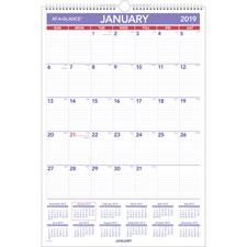 AT-A-GLANCE Write-on Laminated Mthly Wall Calendar