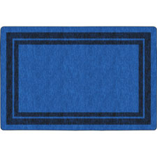 Flagship Carpets Double Dark Tone Border Blue Rug