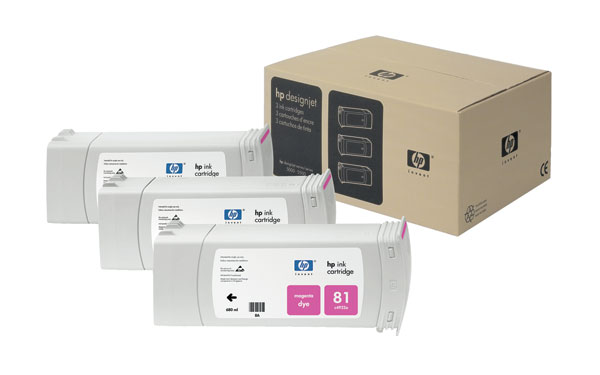 HP C5068A (HP 81) Magenta OEM Dye (3-Ink Multipack)