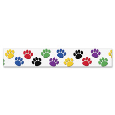 Teacher Created Res. Pawprint Colorful Board Trim