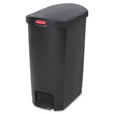 Rubbermaid Comm. Slim Jim Black 13G End Step Can