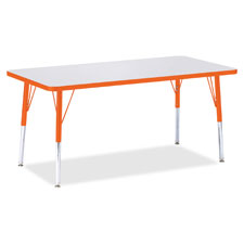 Jonti-Craft Orange Edge Rectangle Table