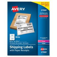 Avery Paper Receipt White Shipping Labels