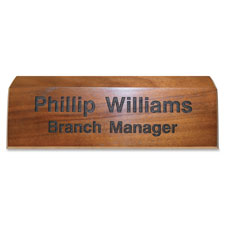 Xstamper Engraved Walnut Desk Sign