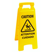 Rubbermaid Comm. 2-sided Multilingual CAUTION Sign