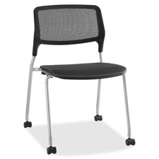 Lorell Mesh Seat Armless Stackable Guest Chairs