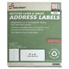 SKILCRAFT 2"x4" Laser/Inkjet Address Labels