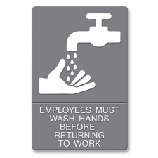 U.S. Stamp & Sign ADA Plastic Wash Hands Sign