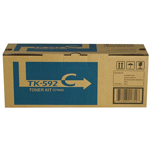 Kyocera Mita 1T02KVCUS0 (TK-592C) Cyan OEM Toner Cartridge