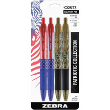 Zebra Orbitz Patriotic Collection Ballpoint Pens