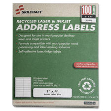 SKILCRAFT Laser/Inkjet Recycled Address Labels