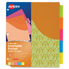 Avery Big Tab Insertable Plastic Pocket Dividers