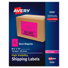 Avery High Visibility Neon Shipping Labels