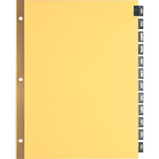 Bus. Source Mthly Black Leather Tab Index Dividers