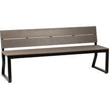 Lorell Charcoal Outdoor Bench w/ Backrest