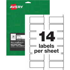 Avery PermaTrack Destructible Asset Tag Labels