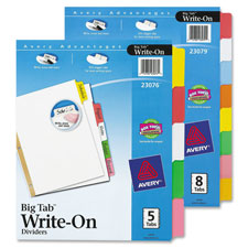 Avery Big Tab Write-On Dividers w Erasable Tabs