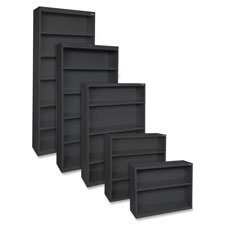 Lorell Fortress Series Black Steel Bookcase