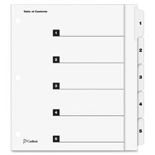 Cardinal OneStep Index System 5-Tab Dividers