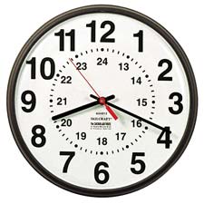 SKILCRAFT 12/24 Hour Slimline Round Wall Clock