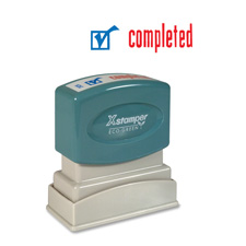 Xstamper Red/Blue COMPLETED Title Stamp