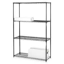 Lorell Industrial Black 48"x18" Wire Shelving