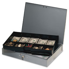 MMF Industries Heavy Gauge Steel Cash Box w/Tray