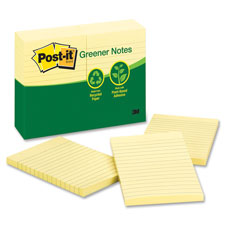 3M Post-it 100% Recycled Lined Notes