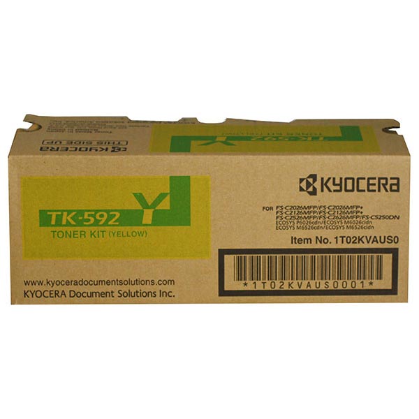 Kyocera Mita 1T02KVAUS0 (TK-592Y) Yellow OEM Toner Cartridge