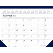 Doolittle Deep Blue Print 18.5" Desk Pad Calendar