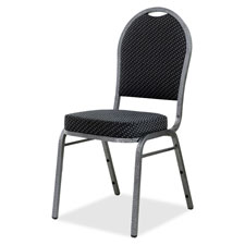 Lorell Black Fabric Stacking Chair