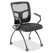 Lorell Mesh Back Nesting Chair w/ Armrests