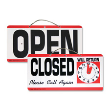 Advantus Open/Closed Sign w/Clock