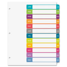 Avery Jan-Dec Arched Tab Custom TOC Dividers Set