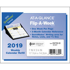 AT-A-GLANCE Flip-A-Week Desk Calendar Refill