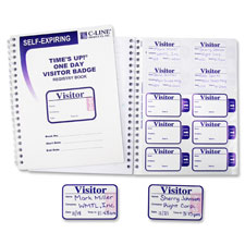 C-Line Time's Up! Visitor Badges Registry Log Book