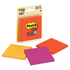 3M Post-it Electric Glow 3x3 Super Sticky Notes