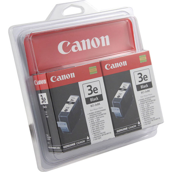 Canon 4479A271 (BCI-3eBk) Black OEM Inkjet Cartridge (twin pk)