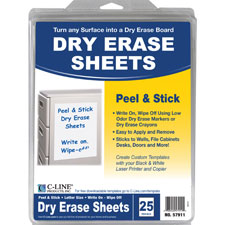 C-Line Self-Stick Dry-erase Sheets