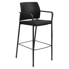 HON Accommodate Fixed Arms Cafe Height Vinyl Stool