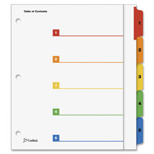 Cardinal Extra Wide Table of Cont. 5-Tab Dividers