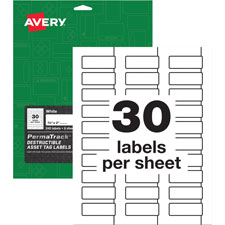 Avery PermaTrack Tamper-Evident Asset Tag Labels