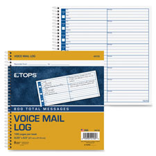 Tops Spiral Bound Voice Message Log Book