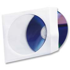Compucessory CD/DVD White Window Envelopes